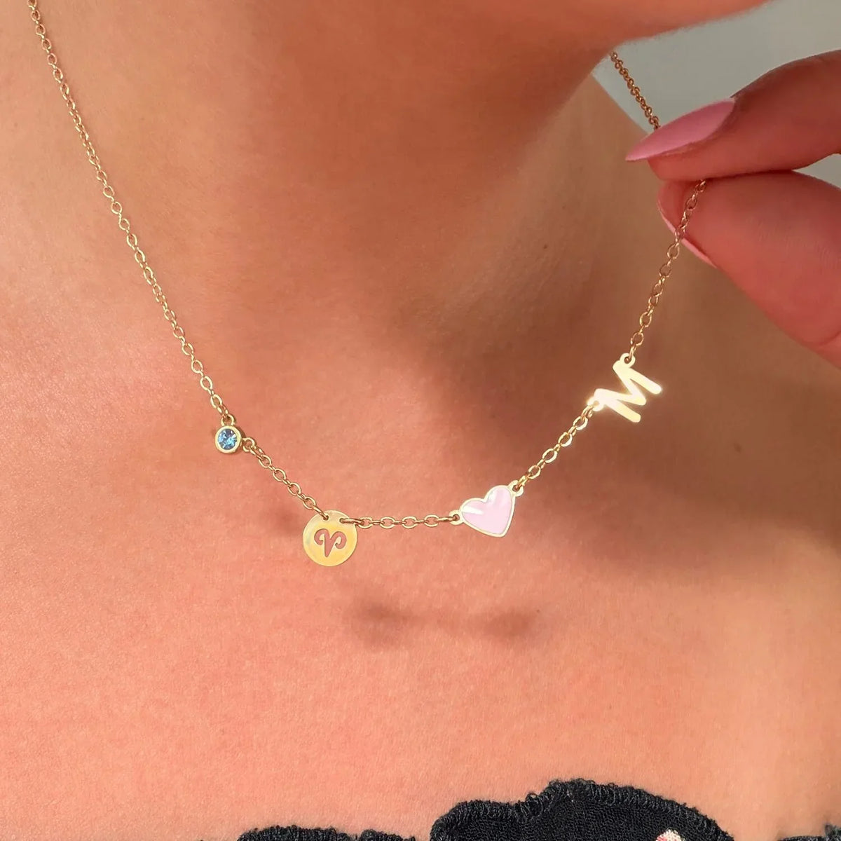 Space Charm Necklace (18k Gold)